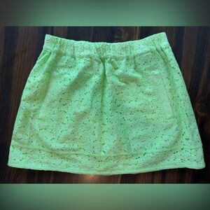J. Crew Neon Green Lace Skirt XXS